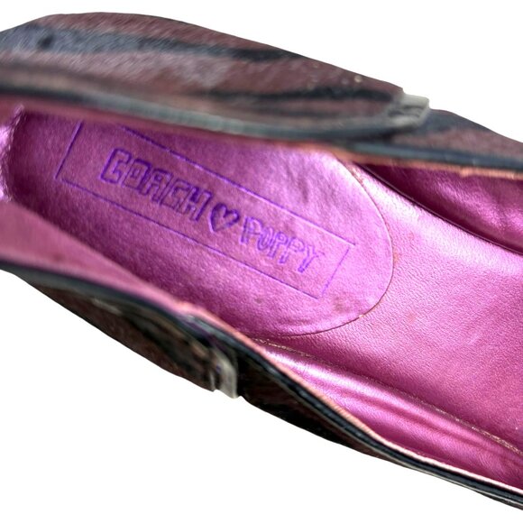 Coach Poppy Randy Animal Print Calf Hair Leather Ballet Flats - Picture 5 of 8